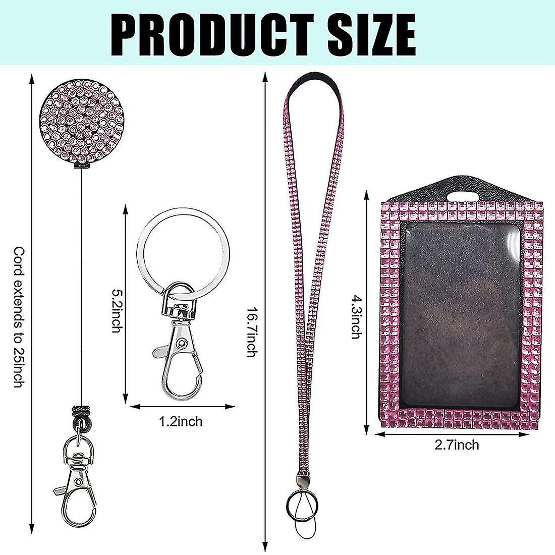 Badge Lanyards For Women 1pcs Bling Crystal Retractable Badge Reel With Rhinestone  ID Card Case Badge Holder Vertical Style Office.jpg 640x640 Cruise Lanyard  For Ship Cards, image size:1100x1100