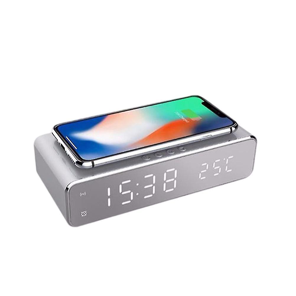 Multifunctional Digital Alarm Clock with Wireless Charging & Temperature Display
