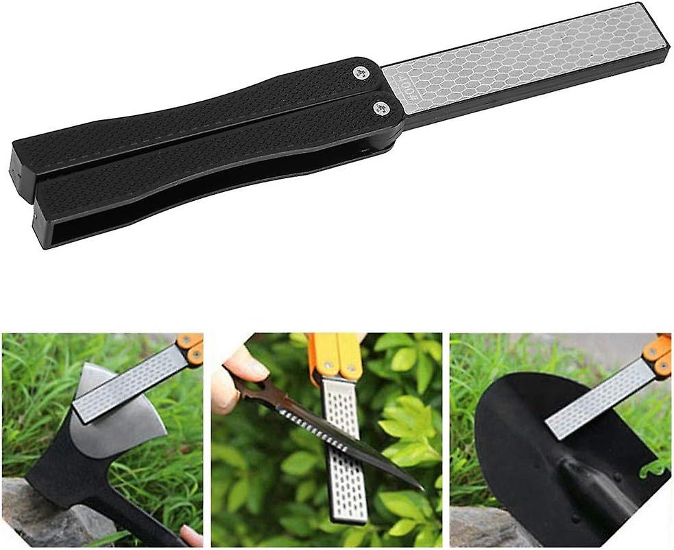 Knife Sharpener, Folding Diamond Sharpener Double Grit Thick/Extra Fine Sharpening 400/600 Grit for Kitchen Garden Outdoor Tools Sharpening ZeGoods
