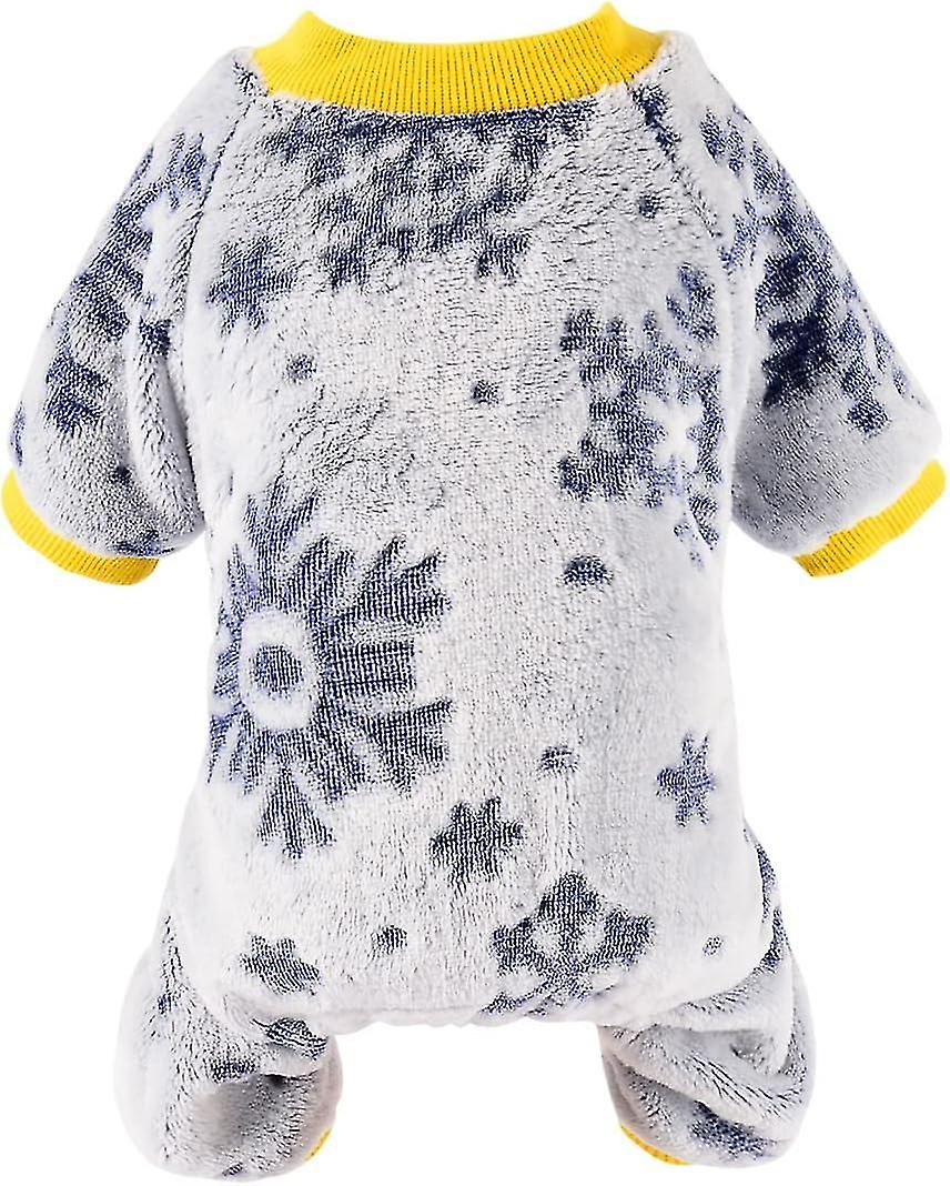 Fleece Puppy Pjs For Chihuahua Winter Warm Jumpsuit Clothing Snowflake Print Xs