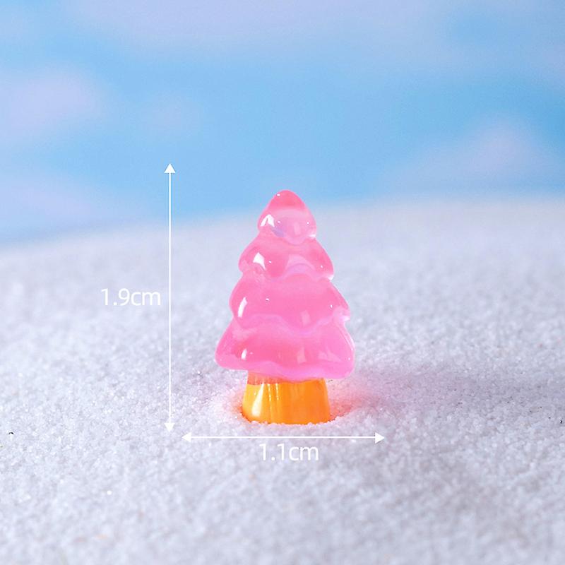 1pc Mini Christmas Tree Decoration Garden Decor Snow Landscape Model Ornament