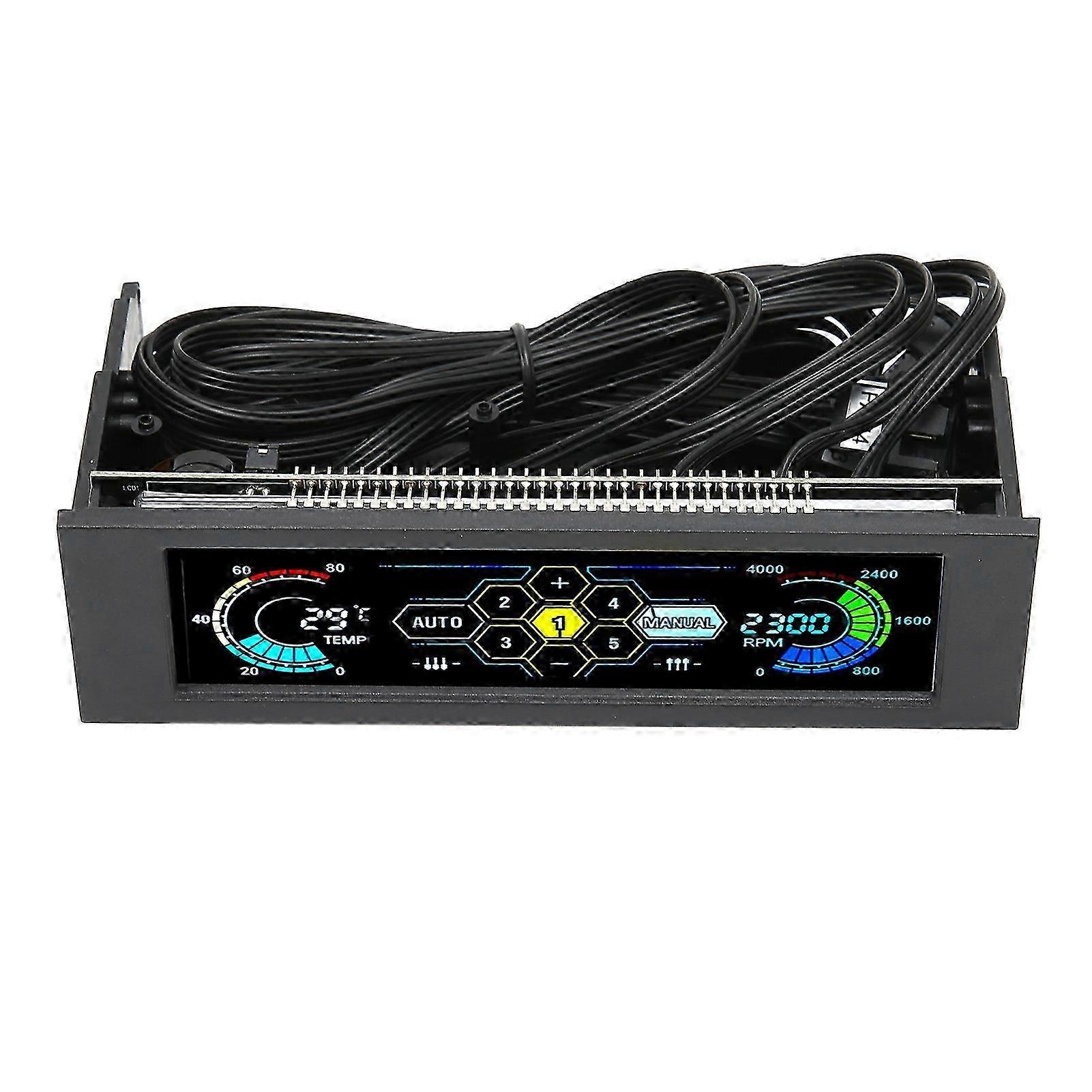 Computer Temp Monitor PVC Lens Panel Display 5 Sets Fan Temperature Controller for PC