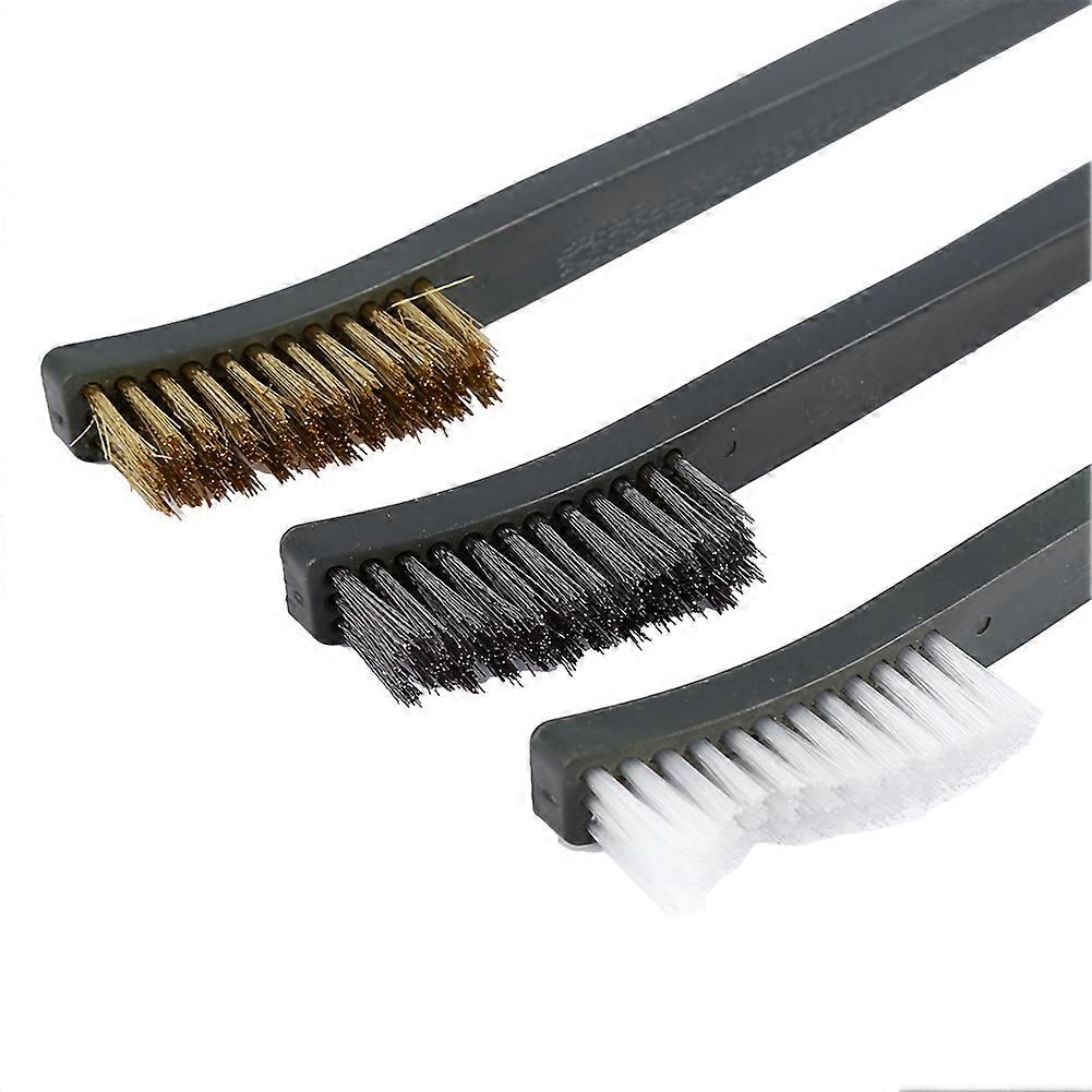 3pcs Double Ended Wire Brush Set Kit Durable Cleaning Tool Gun Cleaner Accessory