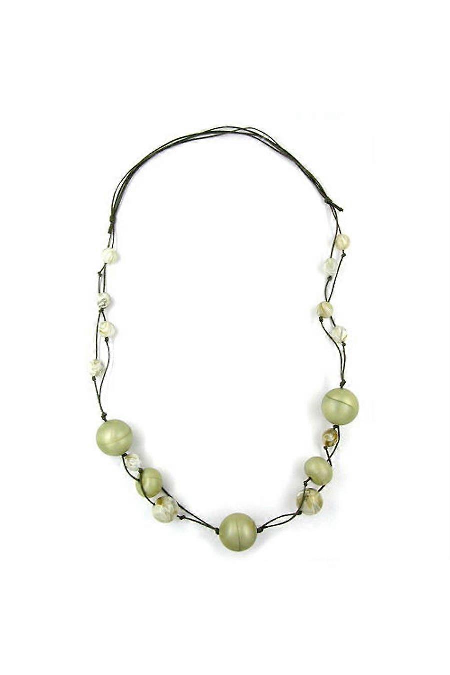 Necklace Beads Olive-white 90cm - Gl04701
