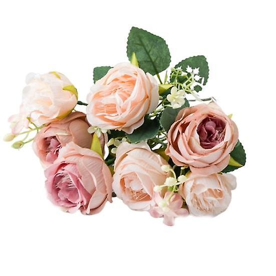 1 Bunch Artificial Flower Colorfast Decorative Clear Texture Useful European Style 5 Forks 5 Head Artificial Peony Bouquet