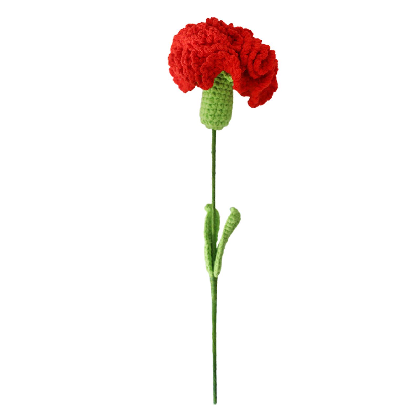 Flowers Hand Woven Wool Simulation Flower Bouquet Carnations Decoration