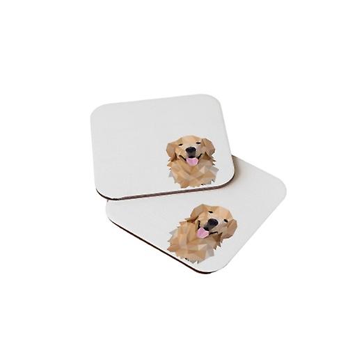 Set of 4 Cute Dog Printed Wood Coasters for Housewarming Gift