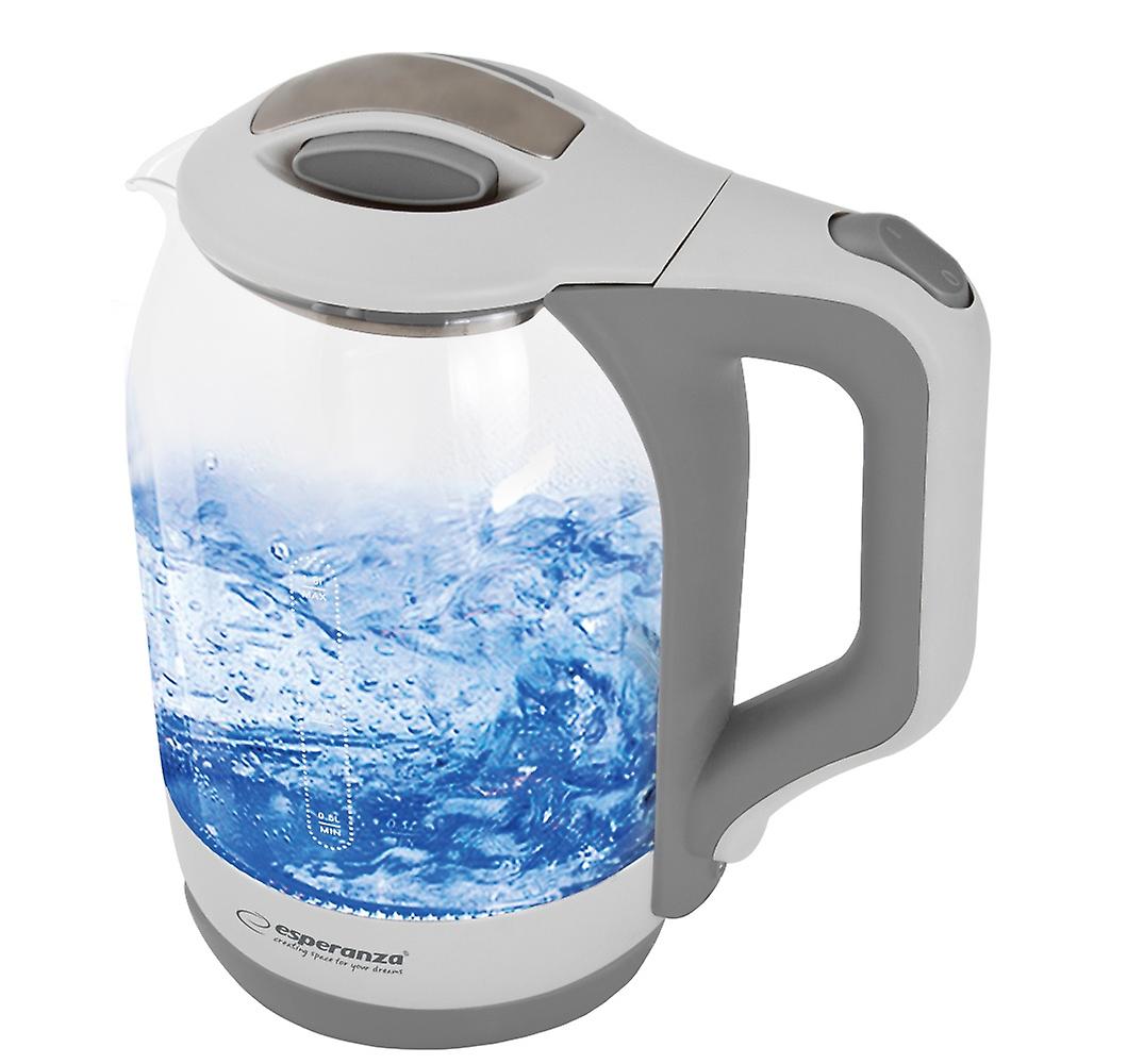 Esperanza Electric Kettle Glass with LED Light Yukon 1.7L White