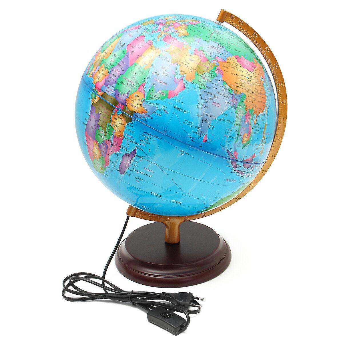 12.5" World Earth Globe Map Geography Led Illuminated For Desktop Decoration Education Kids Gift