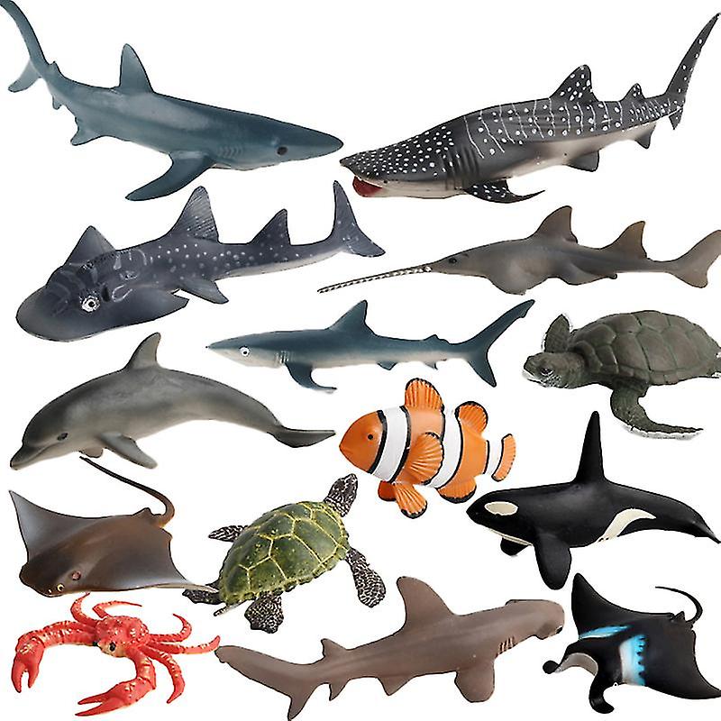 14pcs Plastic Sea Animal Figures