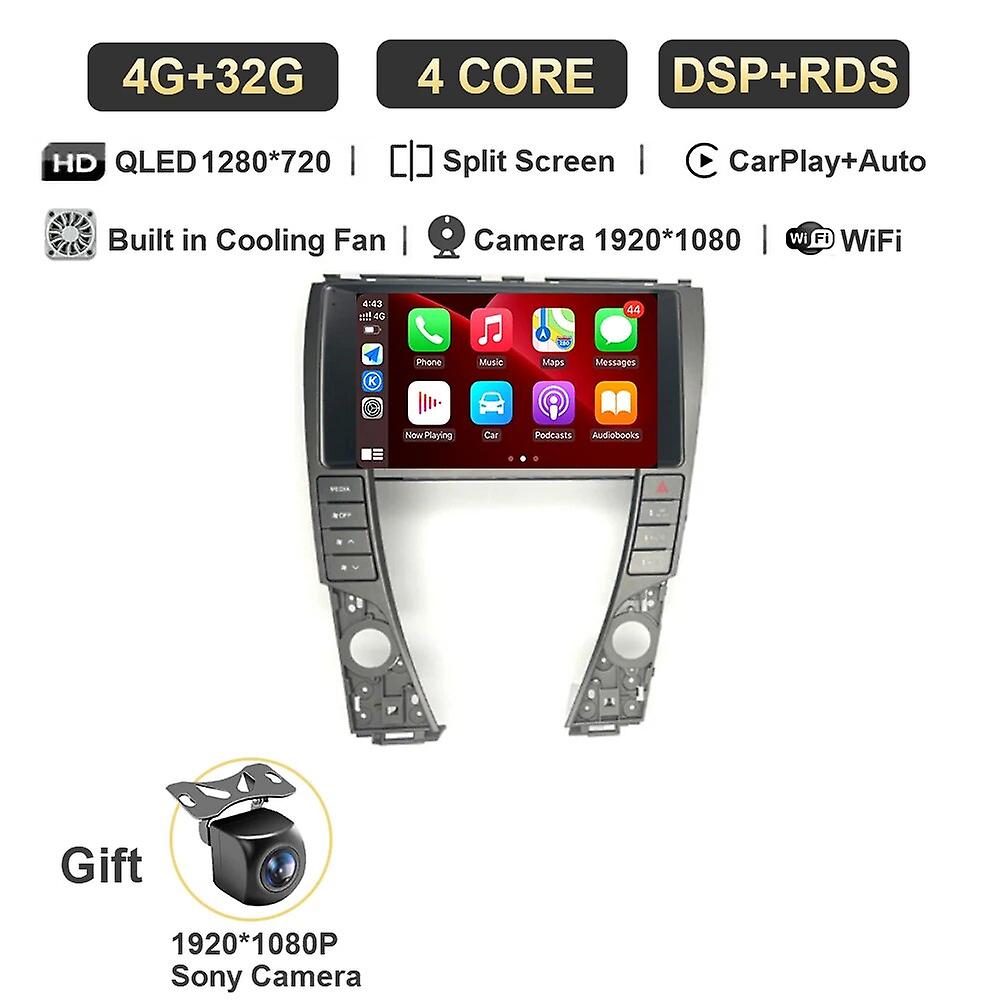 9" Car Radio Carplay Android 13 For Lexus Es330 Es350 2006-2012 Stereo Qled With 4g Screen Player Auto Gps Navigation Octa Core