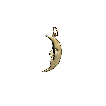 9ct Gold 25x14mm Half Moon Pendant or Charm