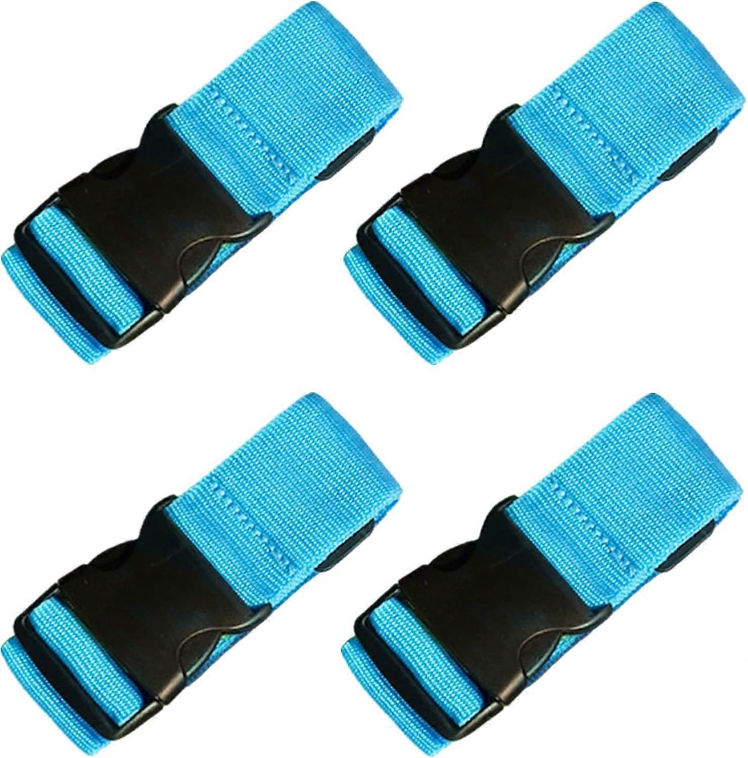 4 stk bagagestropper, kuffertbælter, rejsetilbehør, taskestropper blå
