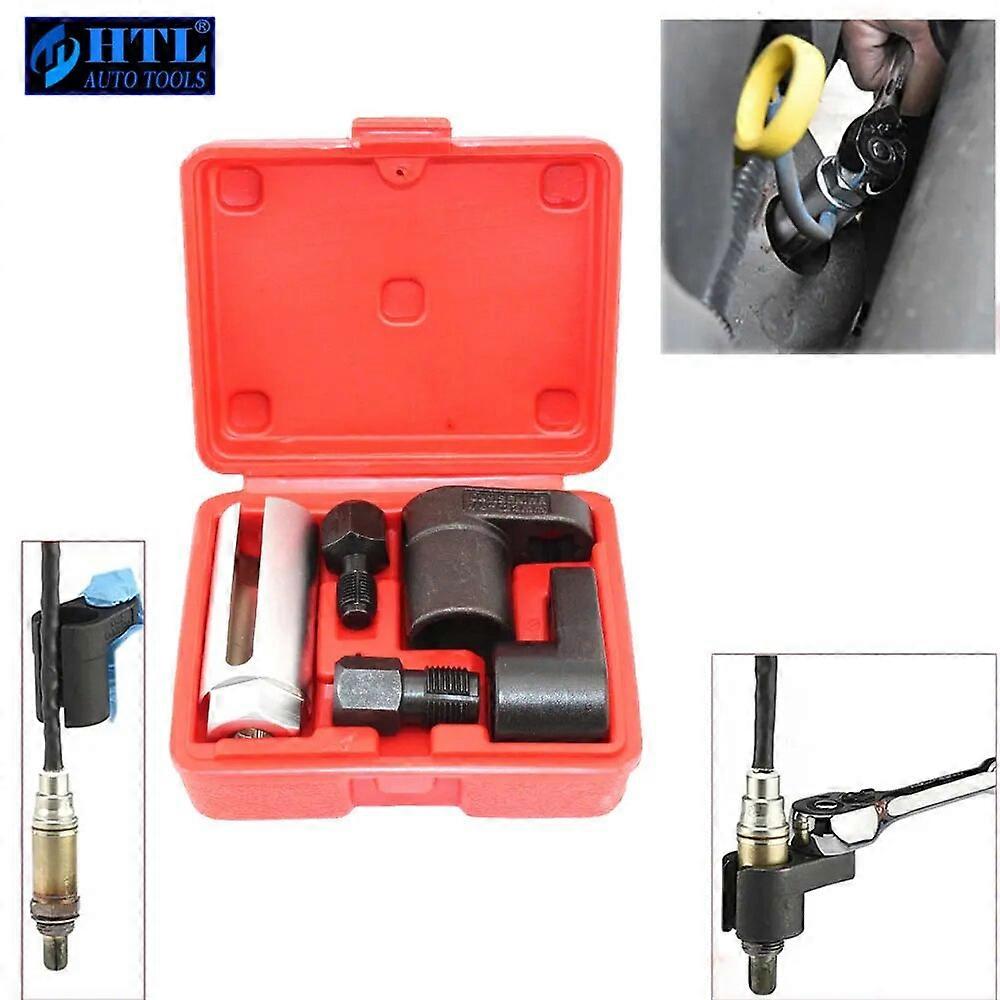 5pcs Oxygen Sensor Socket Wrench Thread Chaser Tool Kit Fit for All Auto O2 Socket Removal Installation Install Offset Vacuum No.23504