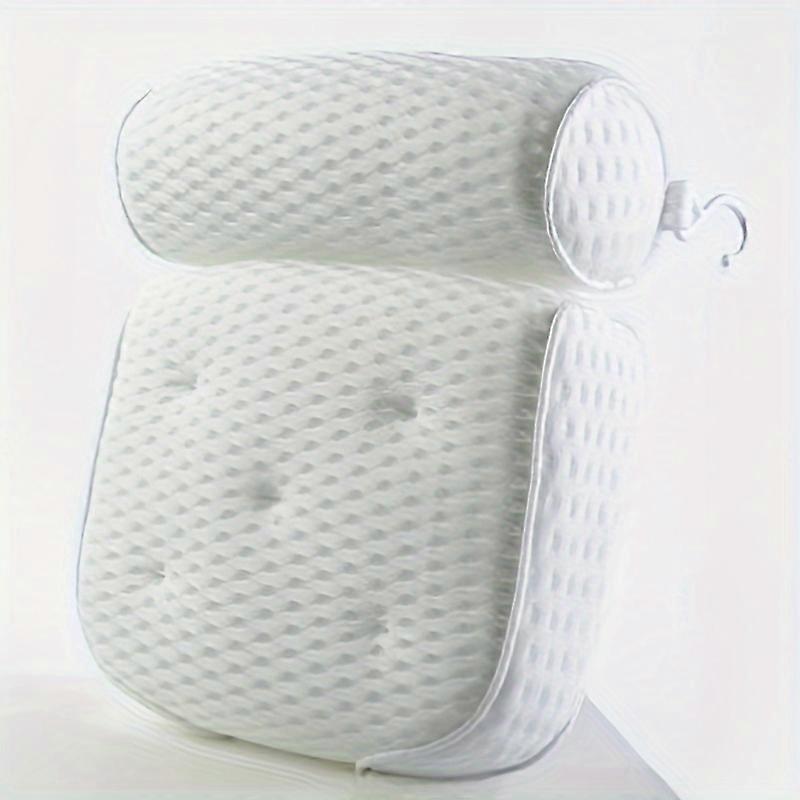 Bath Pillow with Suction Cups - Relaxing Comfortable Headrest for Bathtub, Spa, and Shower - Unscented, PVC Material, Soft and Gentle on Skin