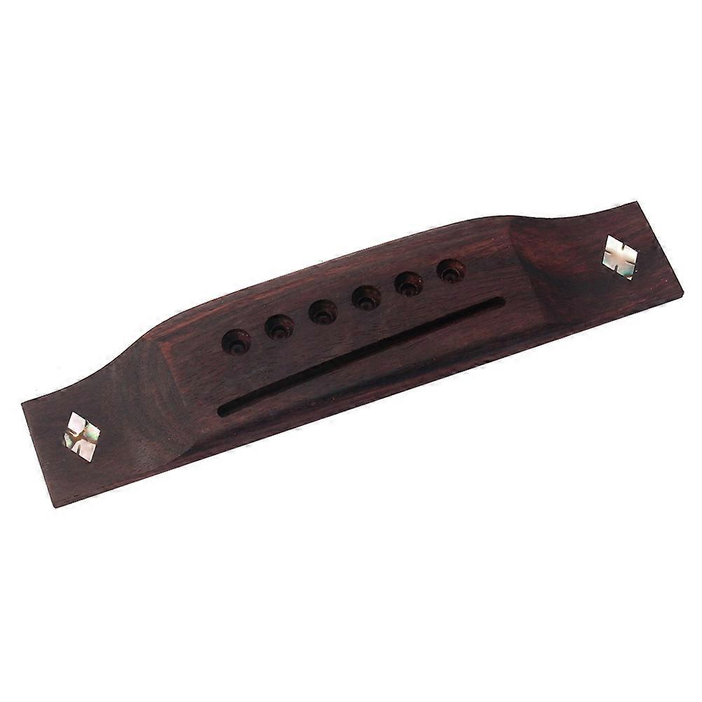 6 strängar Rosewood Saddle Thru Slitsad akustisk gitarr stall med snäckskal dekor för typ Folk Klassisk Akustisk Gitarr Reservdelar