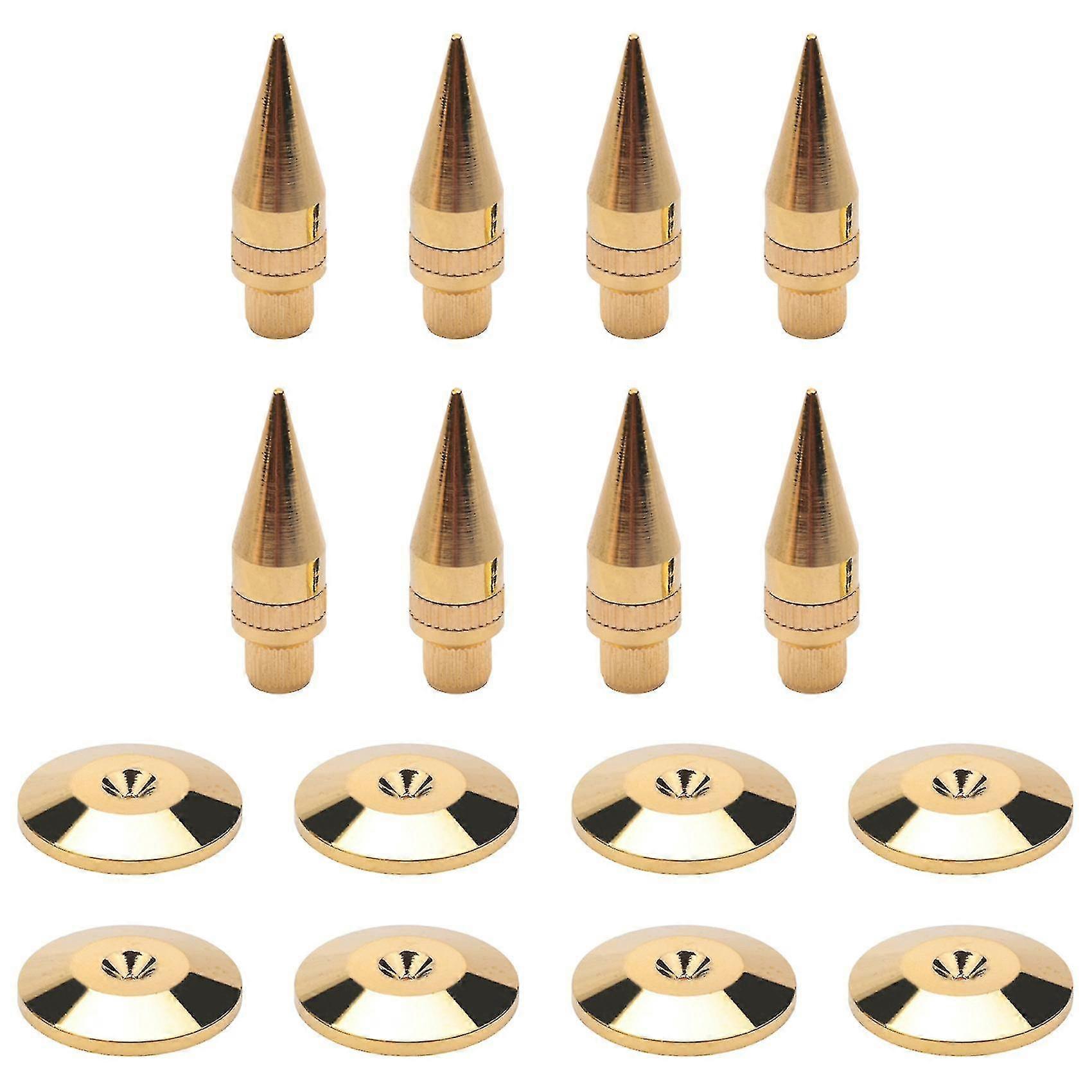 Exquisite 8 Pairs Copper Speaker Spike Isolation Stand With Base Pad Feet Mat For Speaker, Amplifier, Dvd Pla