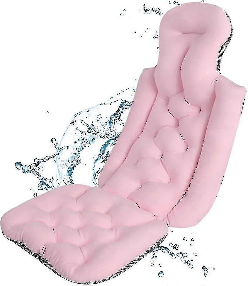Full Body Bath Pillow, Non Slip Bathtub Cushion With 10 Suction Cups, Spa Bath Pillows For Tub Neck Back Support