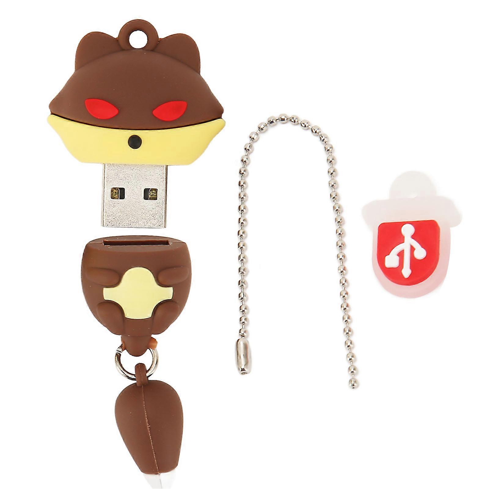 USB2.0 U Disk Supports Hot Swappable Ultra Stable Cute Fox Shape USB Flash Disk Portable USB Stick for Mobile Phone PC 64GB