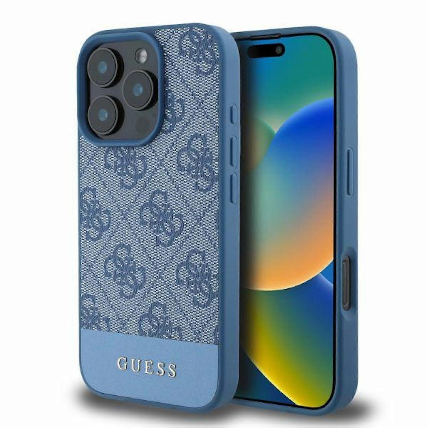 GUESS Apple iPhone 16 Pro Max Hardcase Design 4G Bottom Stripe Blue