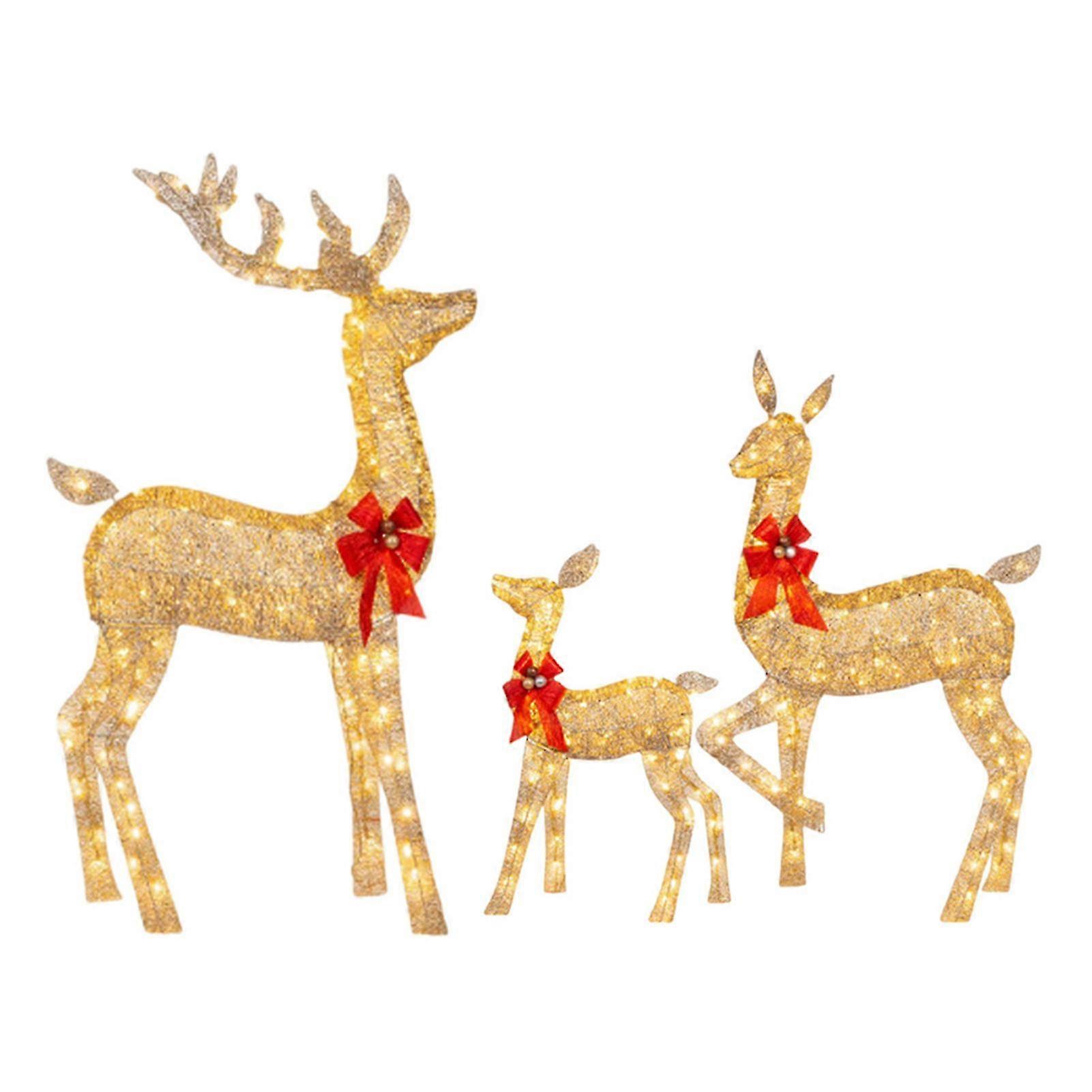 Lighted Christmas Deer Decor Artificial Pre-lit Led Lights Reindeer For Front Yards Garden Lawn Patio Home