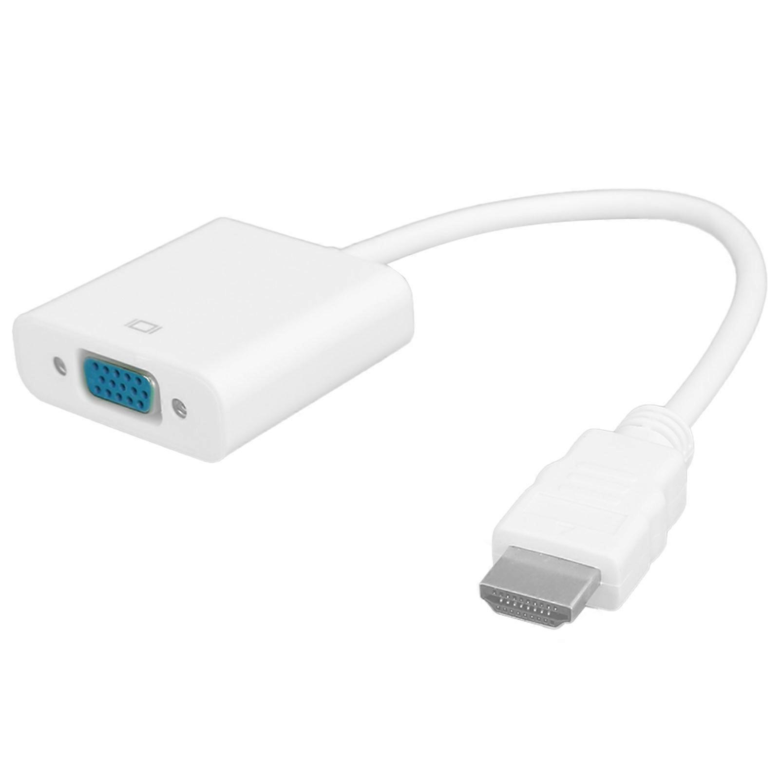 HD Multimedia Interface to VGA Adapter Converter Cable for Computer Laptop Monitor ProjectorWhite