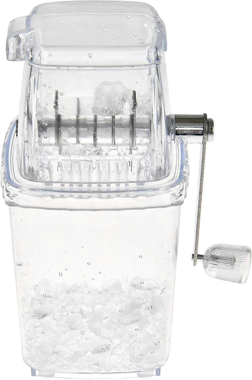 HOME-X Hand-Crank Ice Crusher, Ice-Maker Machine, Clear Ice Crusher for Home Use 9 1/2" L x 5" W