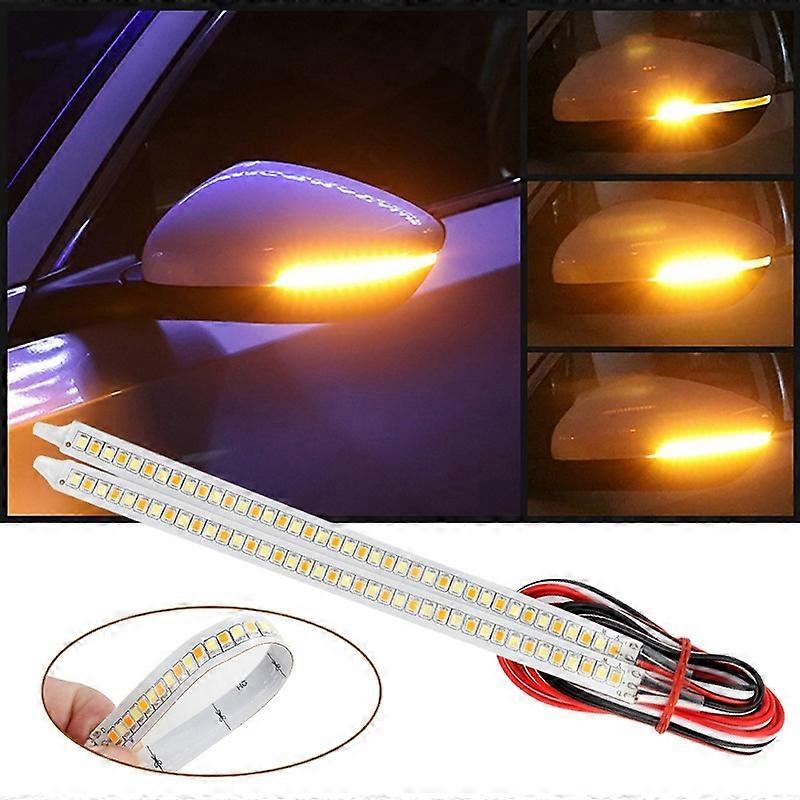 EURS 2PCS Car Rearview Mirror Indicator Lamp DRL Streamer Strip Flowing Turn Signal Lamp 14cm 18cm LED Daytime Running Lights