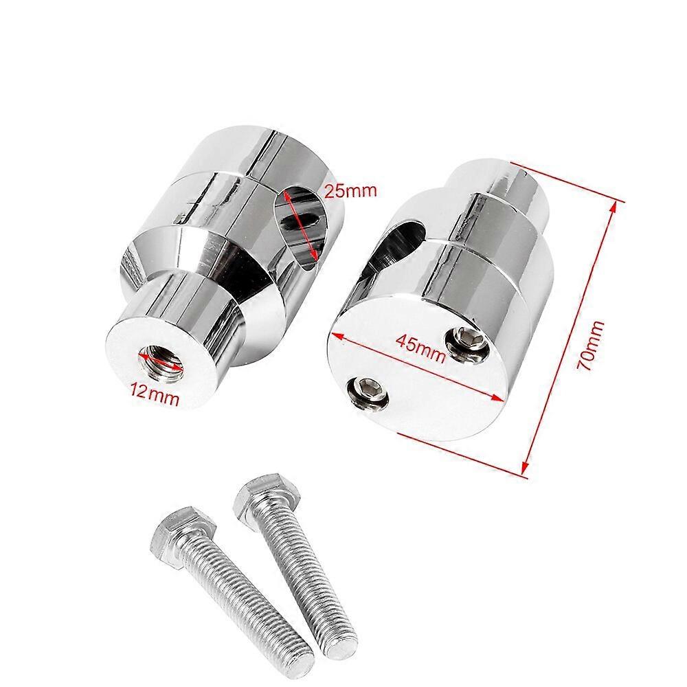 Chrome/ Black 1" Handlebar Riser Clamp 25mm 22mm For Motorcycle Harley Honda Shadow Billet Handle Bar Risers Heightening Mount - Riser Clamps & B