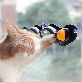 Katt interaktiva leksaker Cat Track Fönster Sucker Leksak Boll Fönster Adsorption Fönster Glas Sucker Leksak Återanvändbar plast Bordtennis Rolig katt utbildning till