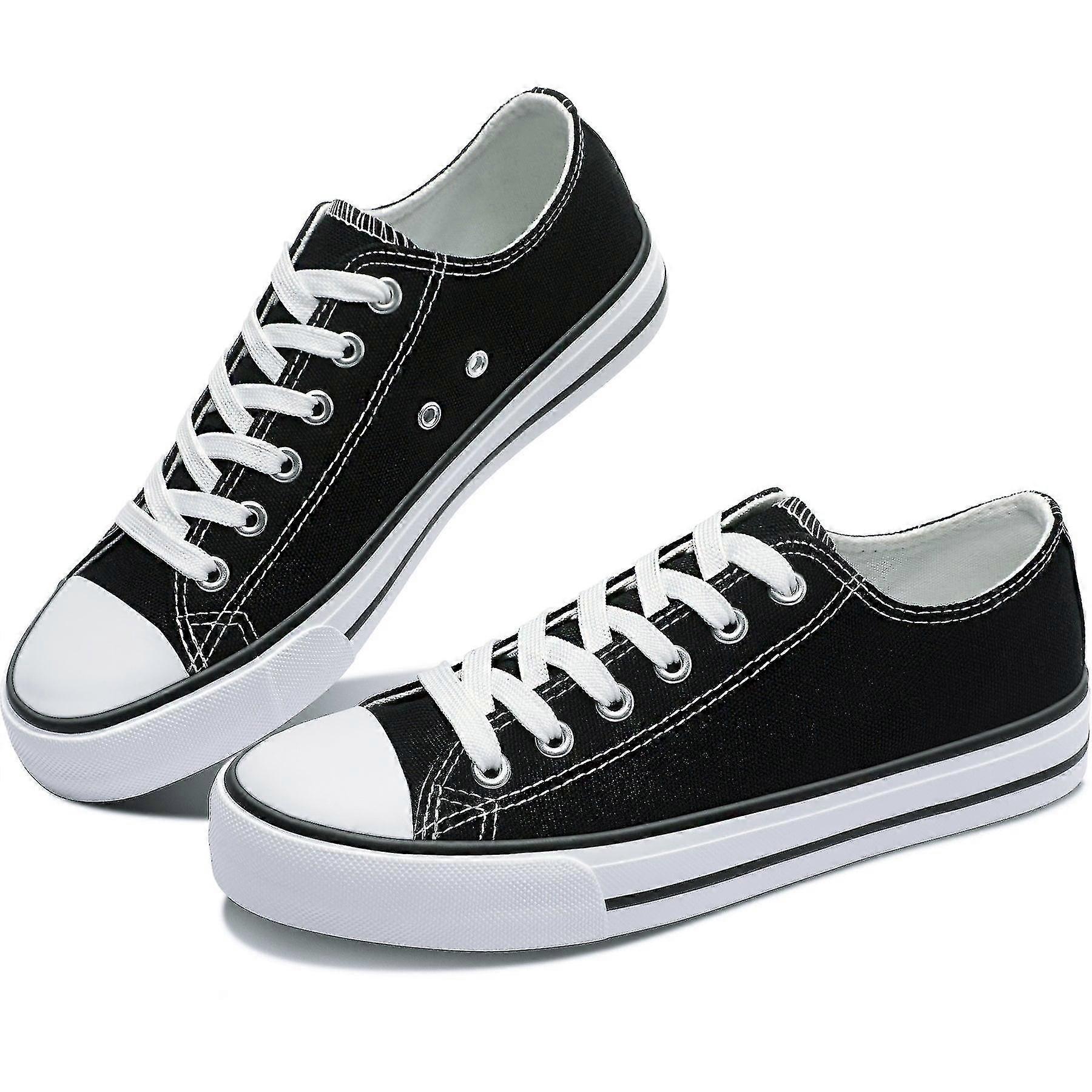 Womens Canvas Fashion Sneakers Cute Low Top Shoes Comfortable Canvas Walking Flats For Lady
