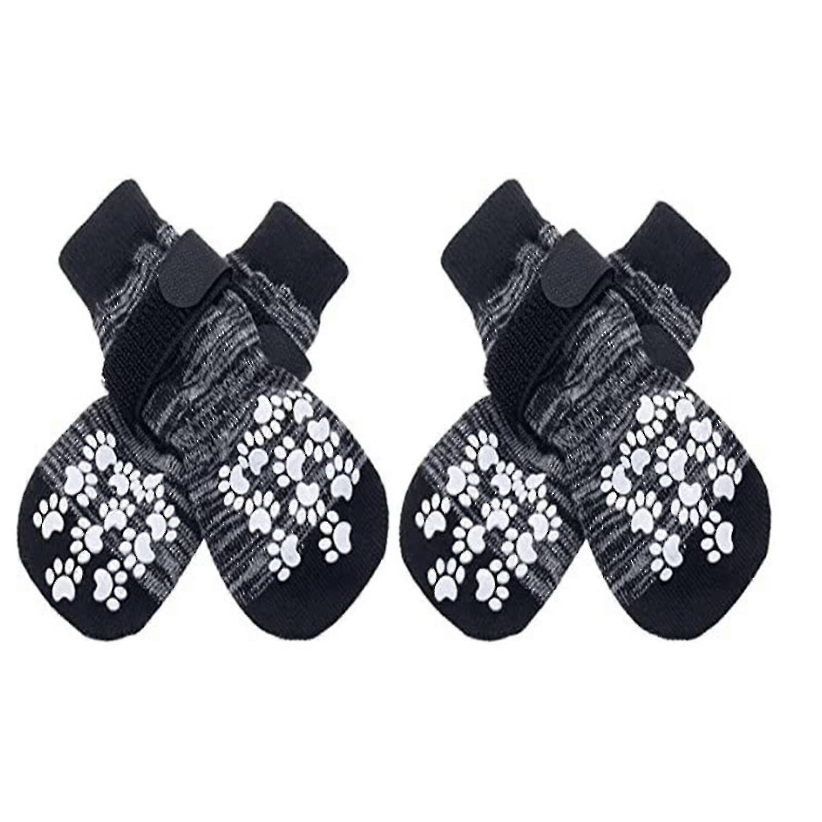 Double Side Anti-slip Dog Socks With Straps, Dog Grip Socks Traction Control Dog Socks Pet Paw Protector For Senior Dogs Small Medium Large Dogs-Good-