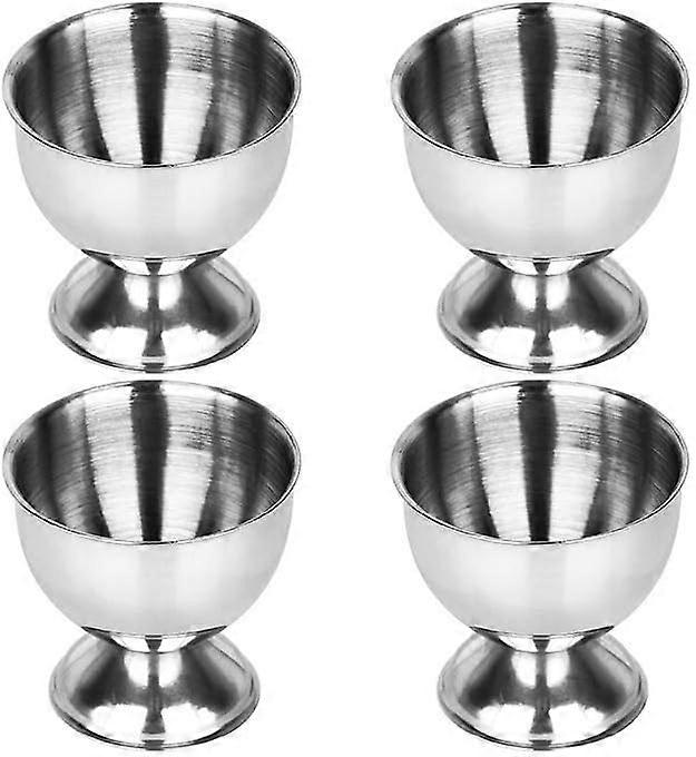 Egg Cups Set Stainless Steel Soft Boiled Egg Cups Holder Stand Egg Cup Tray Include 4 Eggs Kitchen