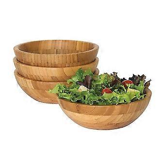 4stk / sett Serveringsskål Bambuslokk Bambus perfekt for salatfruktpasta 5.5x2.5inch