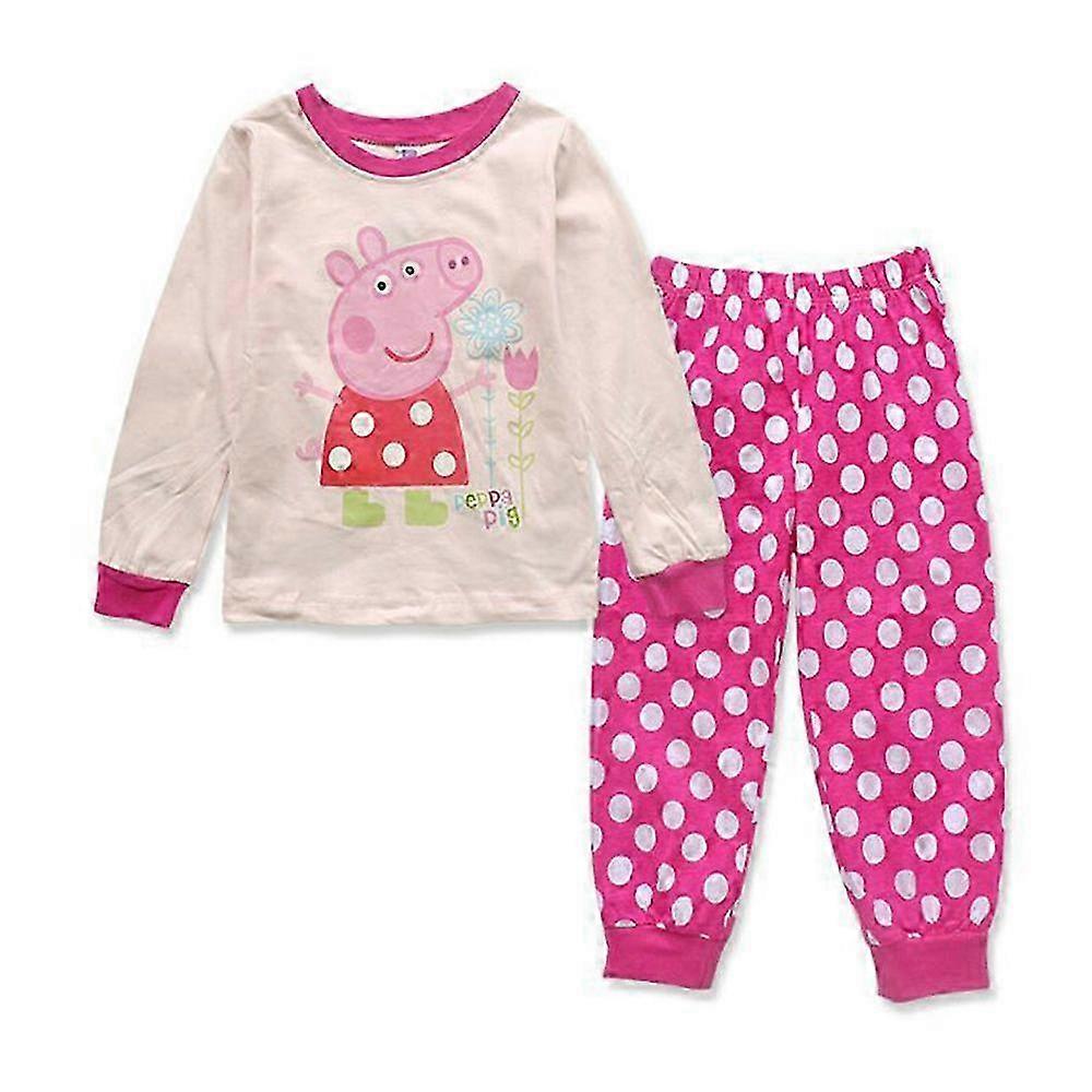 Copii Îmbrăcăminte de dormit Peppa Imprimat Pijamale Pijamale Băieți Fete Manșon Lung T-Tricou Topuri Pantaloni Set Îmbrăcăminte de dormit Pijamale Pijamale PJS Seturi