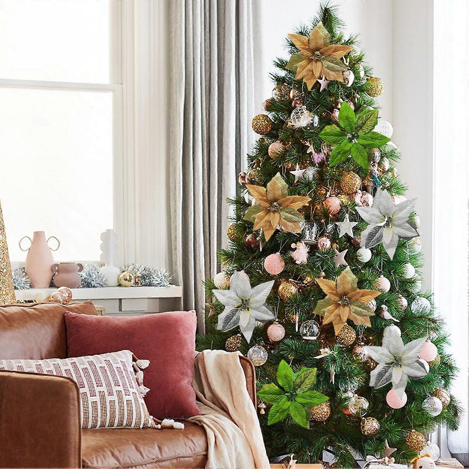 Juleblomster Juletre dekorasjoner Stoff Simulering Blomster