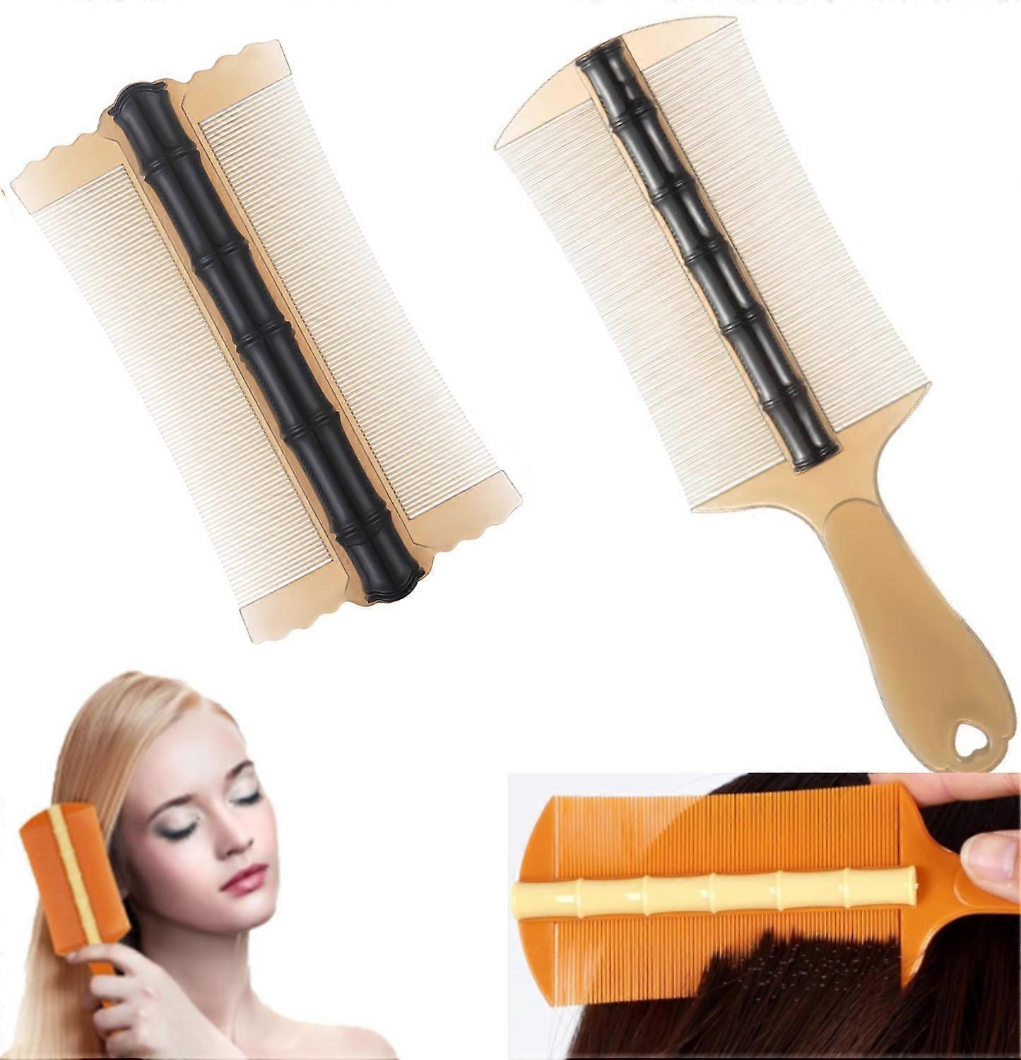 2Pcs Fine Tooth Dandruff Hair Comb, Flea Lice Comb Double Sided Fine Tooth Bamboo Comb for Removing Fleas, Lice, Dandruff and Tangled Hair