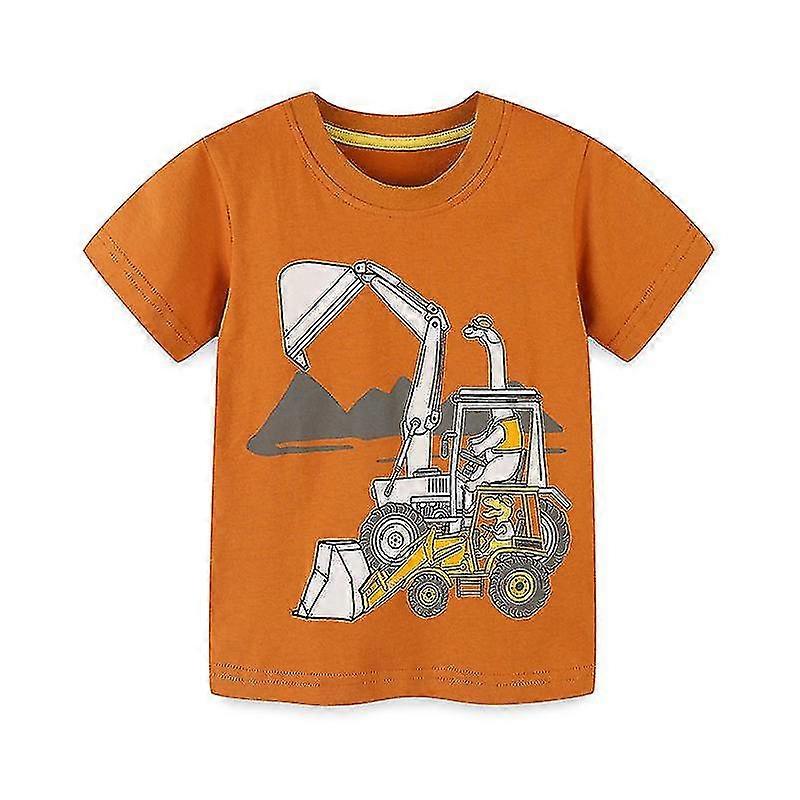 4 Styles Boys' T-shirts Printed Short Sleeve Top Car Pattern Printed