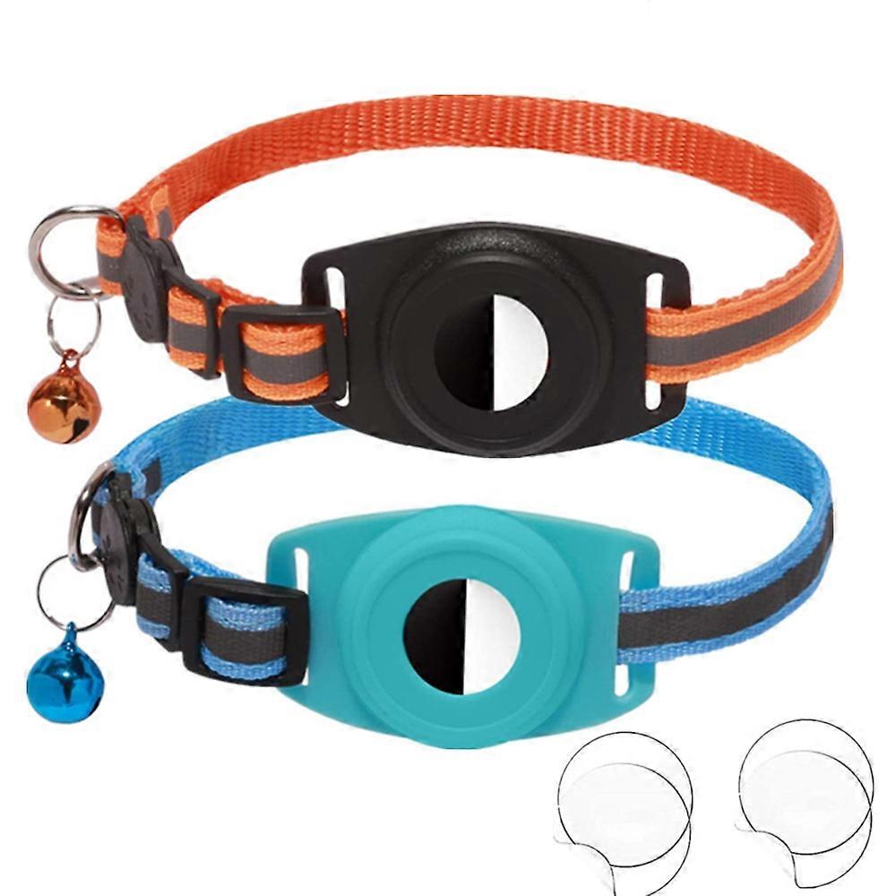 Reflective Nylon Kitten Collar With Bell Elastic Waterproof TPU Airtag Holder