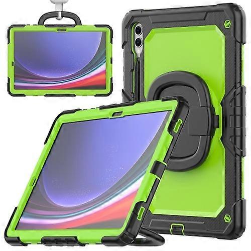 For Samsung Galaxy Tab S9+ D Type Silicone Hybrid PC Tablet Case with Handle Holder
