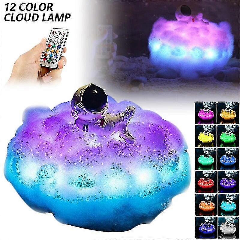 Led Colorful Clouds Astronaut Lamp Com Rainbow Effect Night Light