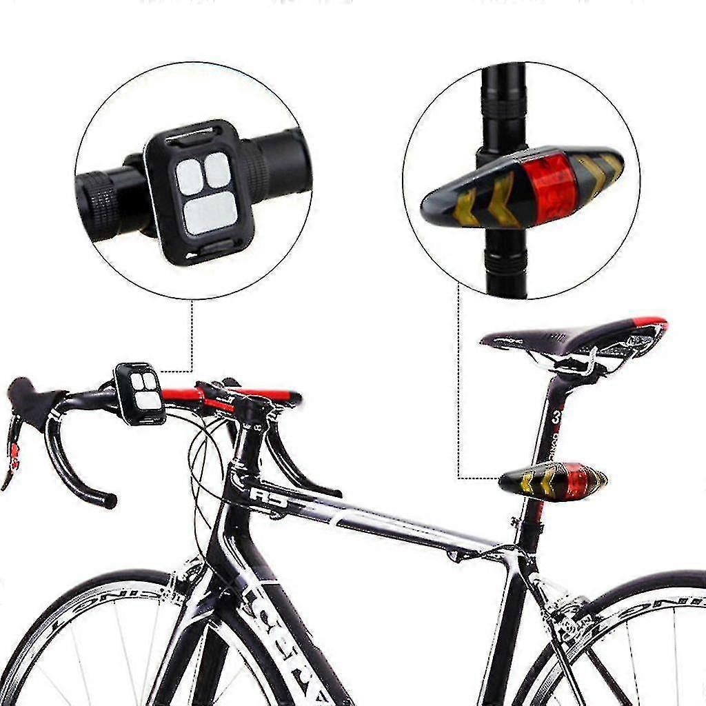 Led Bicycle Bike Turn Signal Tail Tail Laser Turn Signal Light Wireless Remote Usb