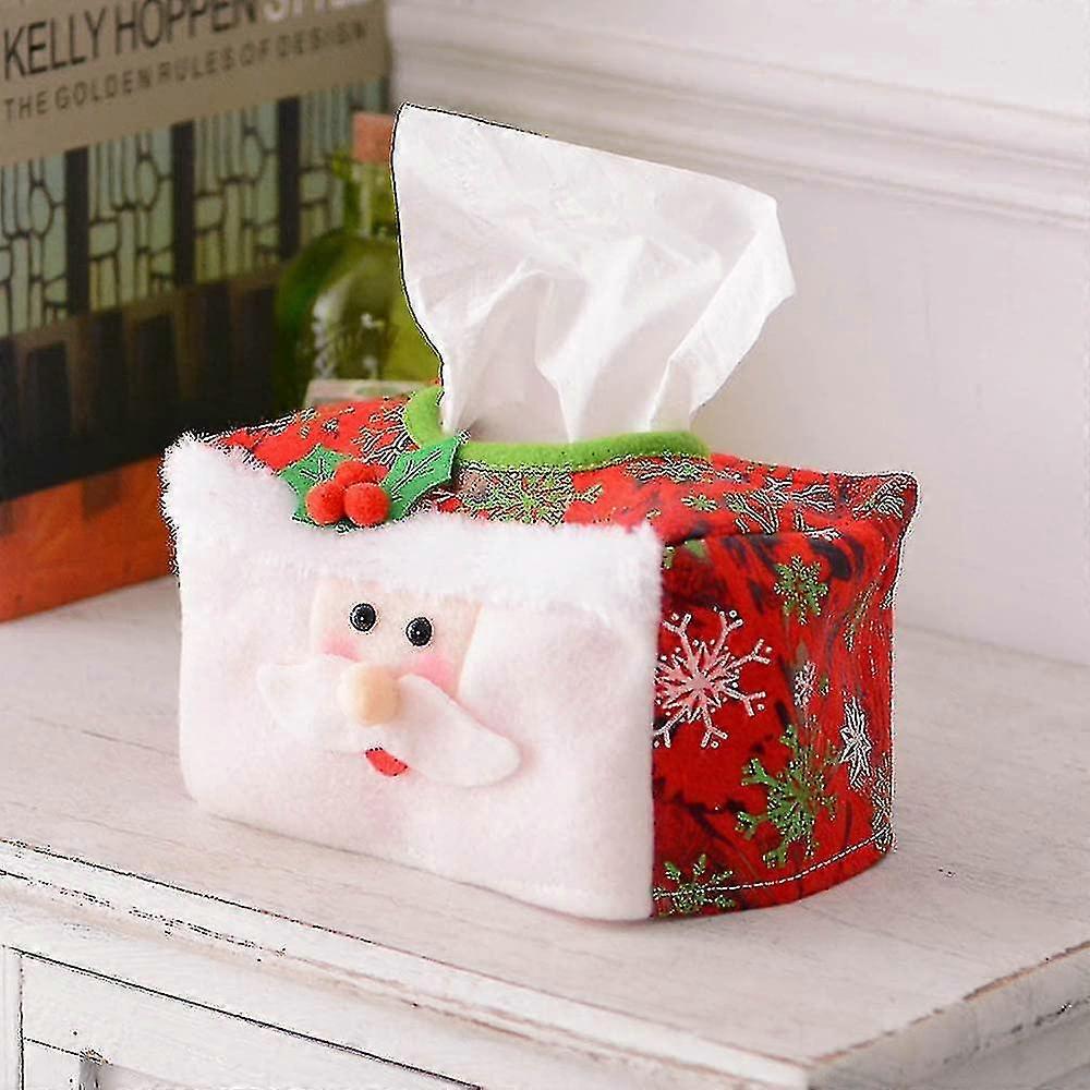 Christmas Tissue Box Cover Handmade Red Rectangular Tissue Box Holder