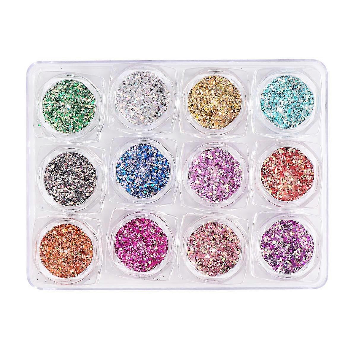 12pcs Shimmer Dust Powder Nail Sequins Nail Flakes