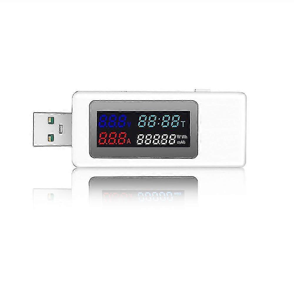 Compatible With6 In 1 Usb Tester Dc4-30v Ips Display Digital Voltage Detector,white