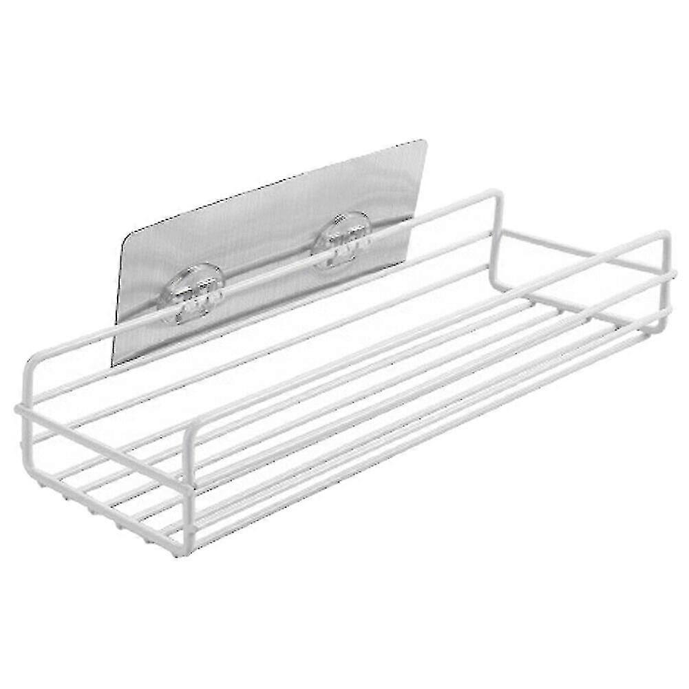 Kitchen Bathroom Shower Caddy Shelf Wall Mount Corner Organizer Storage Rack White