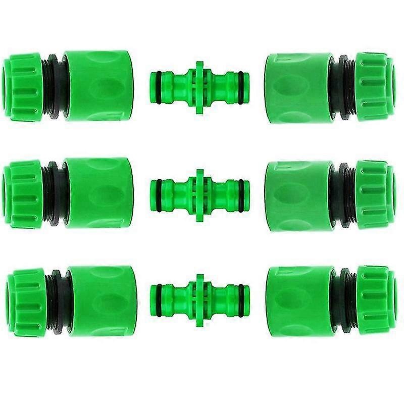 Yaju Garden Hose Faucet Coupling Hose Coupling Kit For Outdoor Faucet Connection Hose, Plastic Coupling Contains 6 1/2" Quick Couplings, 3 Straight C