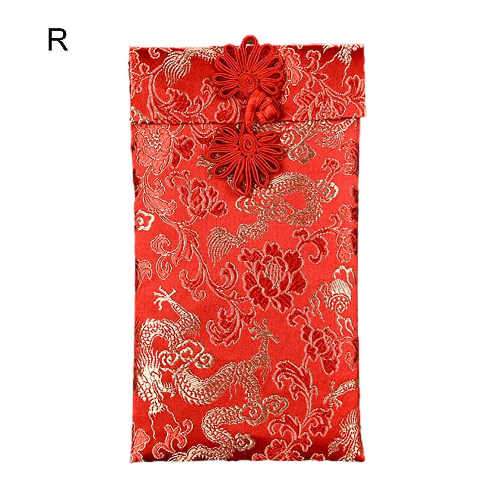 Chinese Style Embroidery Design Red Envelope Lucky Money Bag Party Supplies