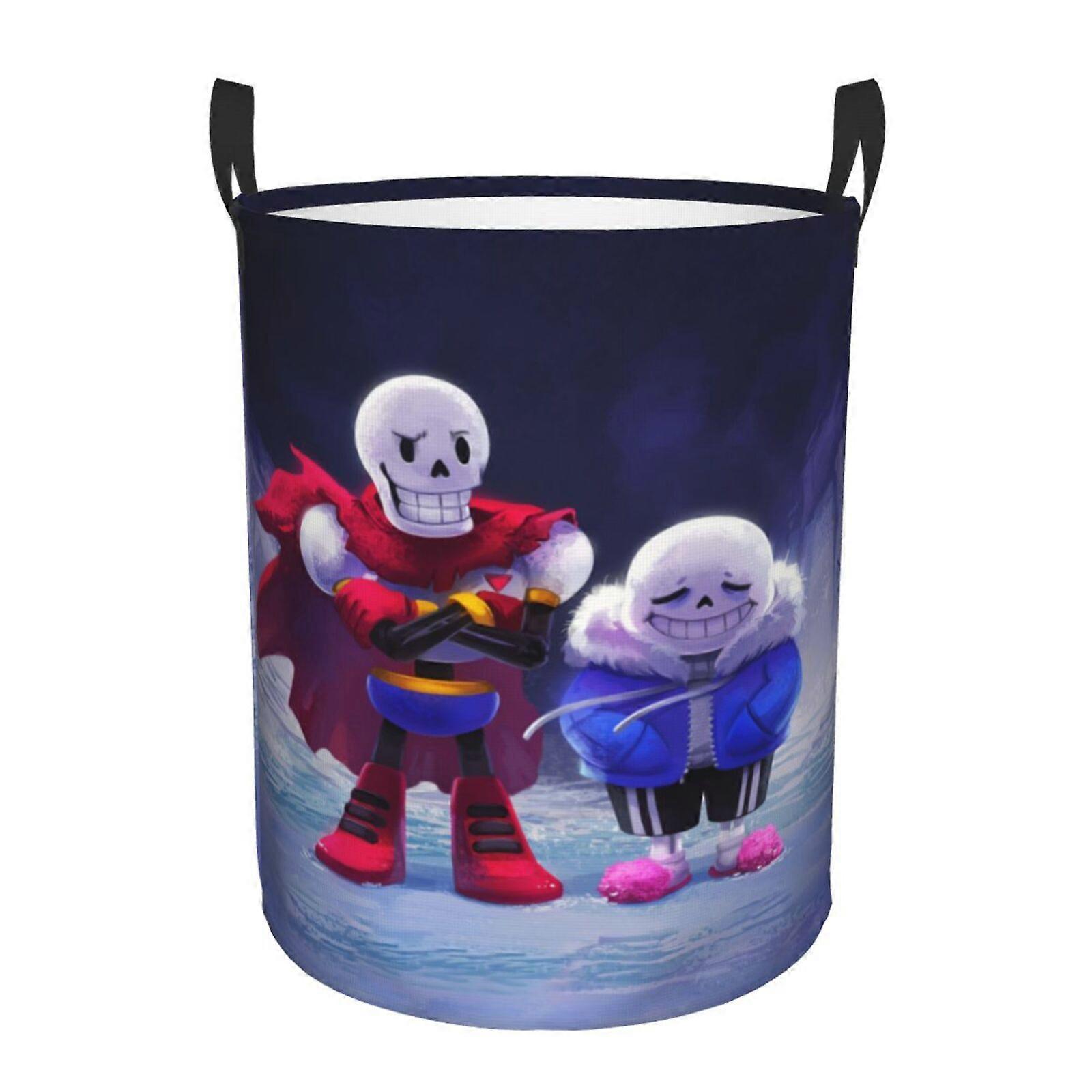 Undertale Sans 3d Graphic Flame Laundry Basket Fire Flame Clothes Hamper Storage With Handle-SYS29182