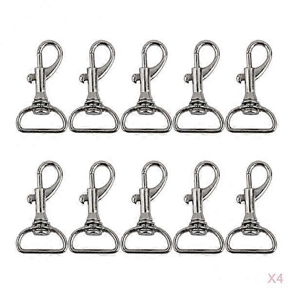 40 Pieces Swivel Trigger Snap Hooks Silver 40x23mm